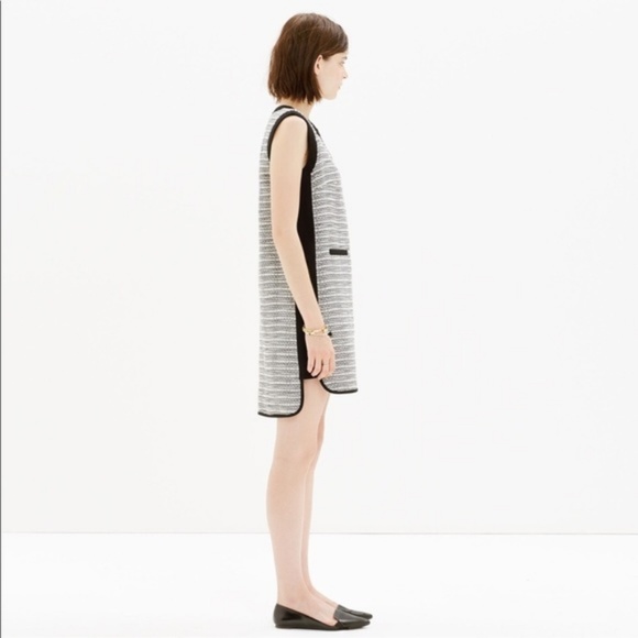 Madewell Black & White Print Tweedweave Shiftdress - Picture 3 of 8